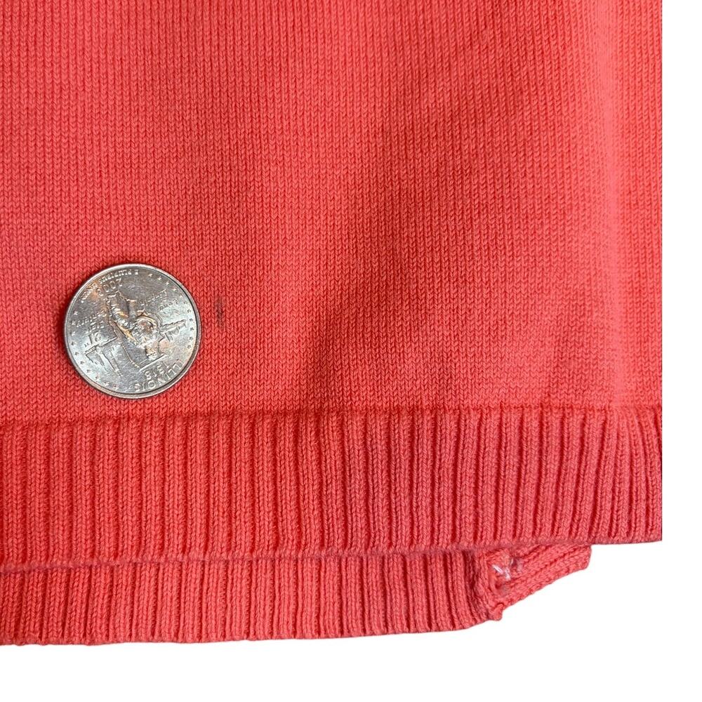 Vintage Women's Hand Embroidered Beaded Floral Cardigan MEDIUM Coral Pink VTG - Picture 8 of 10